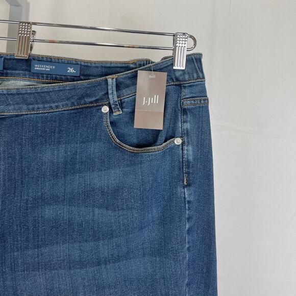 NWT J. JILL Denim Weekender Straight Leg Jeans Zip Fly 5 Pocket Blue 26W Plus - Picture 4 of 10